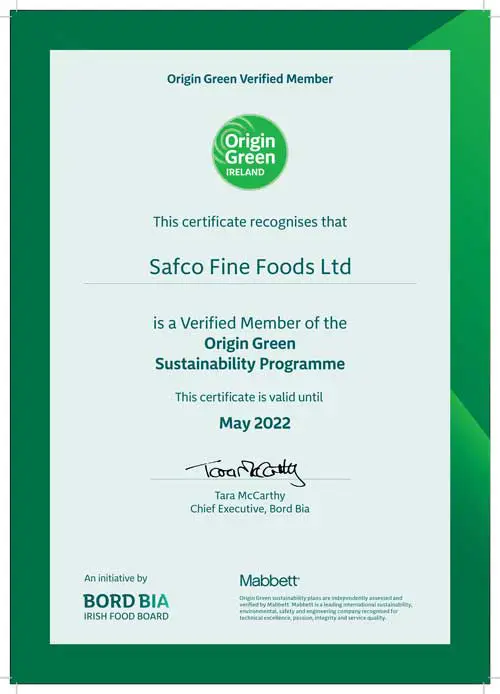 Origin Green Certificate